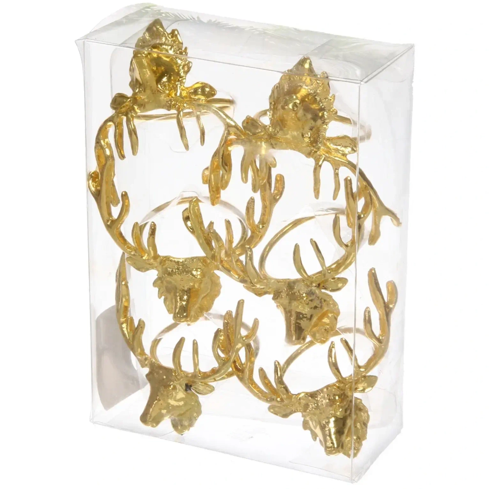 Набор колец для салфеток 6шт «Олень» 7*6см, золото