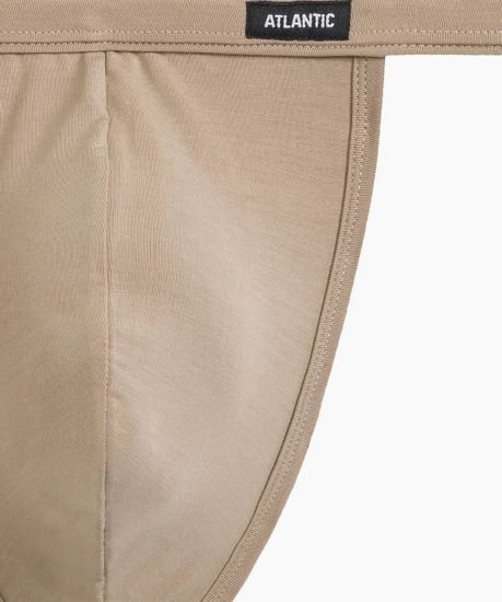 Мужские трусы(1шт) стринги Atlantic MP-1586, микромодал, бежевый