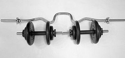 Комплект 2 гантели и гриф z-образный общий вес 35 кг