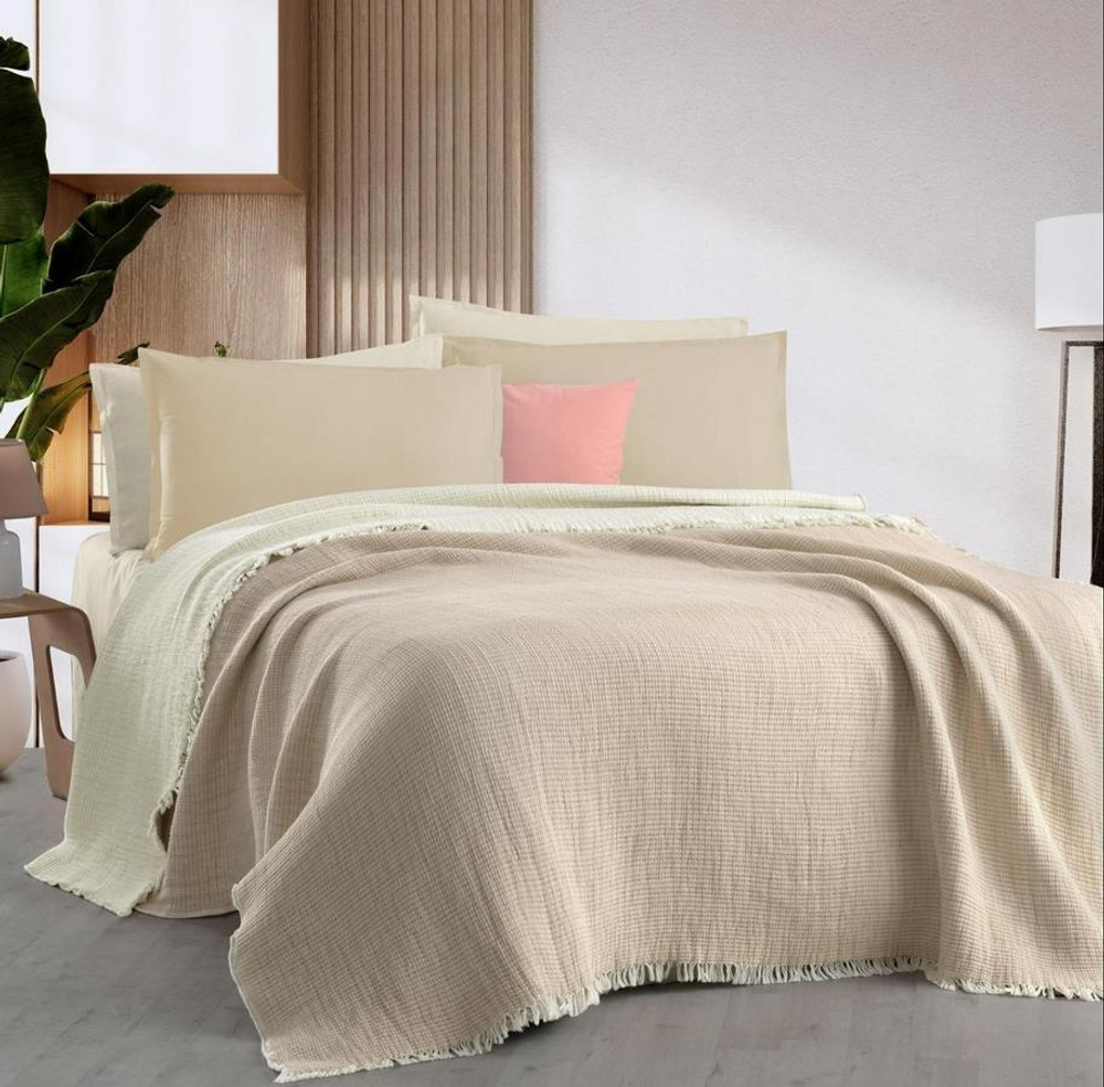 Покрывало муслин BOWIE бежевый 180*220 см