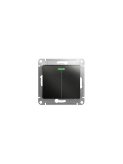 Выключатель 2-кл. СП Glossa 10А IP20 (сх. 5а) 10AX с подсветкой механизм антрацит SE GSL000753