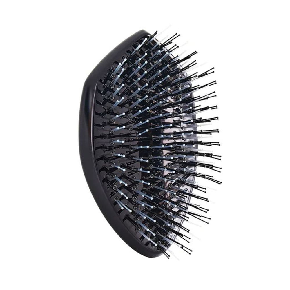 Solomeya Многофункциональная расческа для распутывания, массажа и мытья кожи головы, мини, Черная