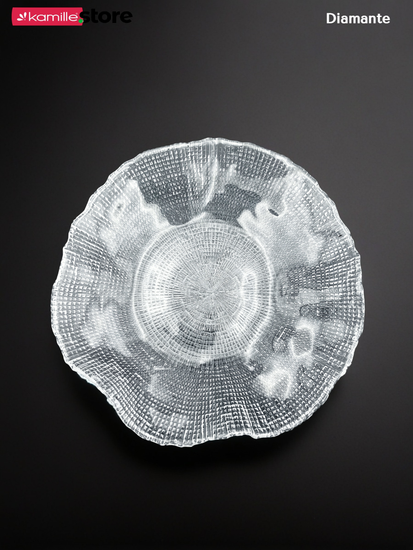 Блюдо салатник 26х5,5 см. из стекла Diamante