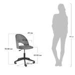 Стул Bradex Home Leo вращающийся на колесиках темно-серый