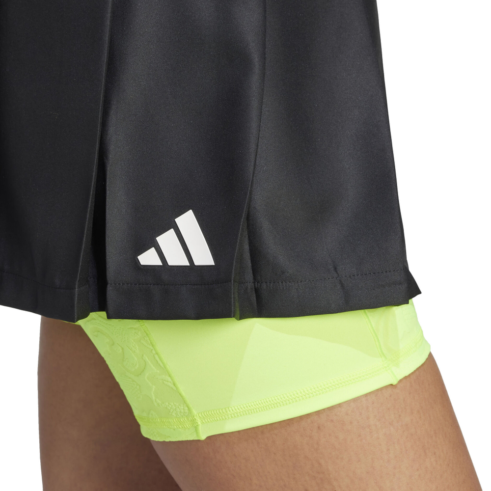 Женская теннисная юбка adidas Pleat Pro Skirt Women - Black, Neon Yellow