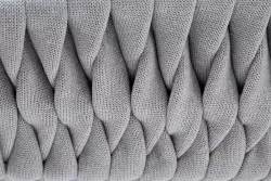 "Монако" стул плетеный из роупа, каркас алюминий светло-серый (RAL7035) муар, роуп светло-серый 40 мм, ткань светло-серая