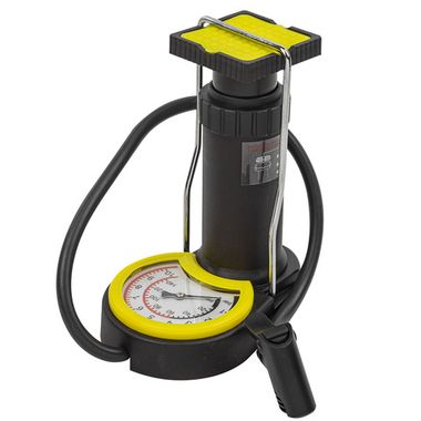 Насос ножной для подкачки колес (рабочее давление 5.5 бар,3 адаптера) WMC TOOLS WMC-WMC828