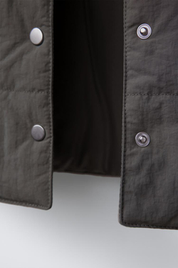 ZARA КУРТКА ИЗ НЕПРОМОКАЕМОЙ ТКАНИ, СЕРЫЙ