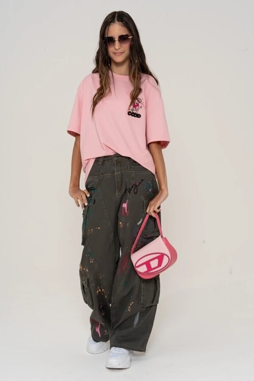 Футболка удлиненная с принтом