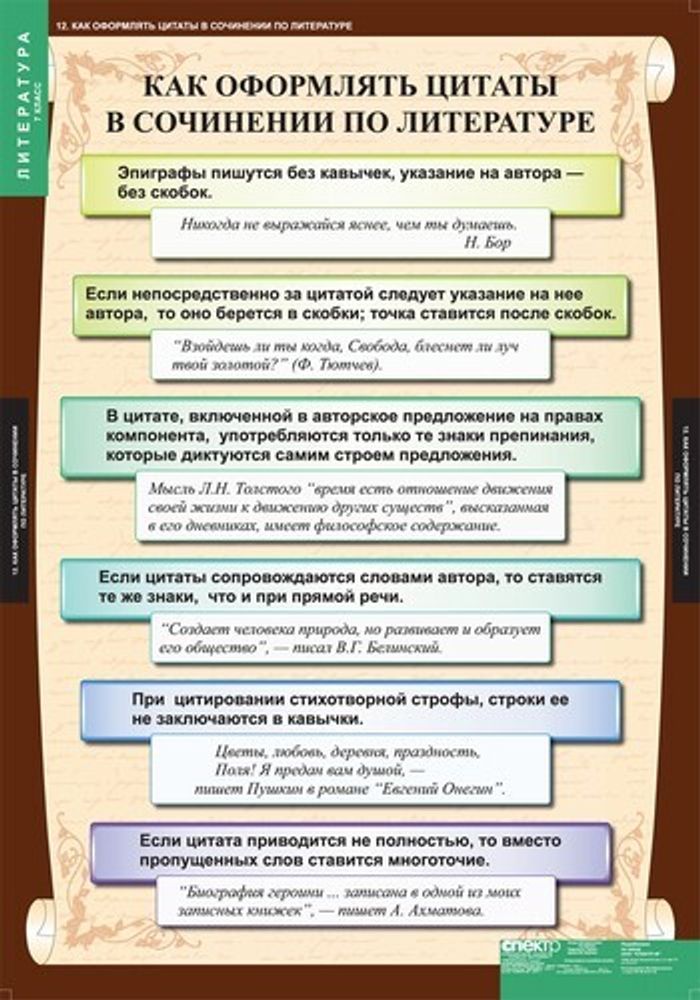 Таблица по литературе 7 класс