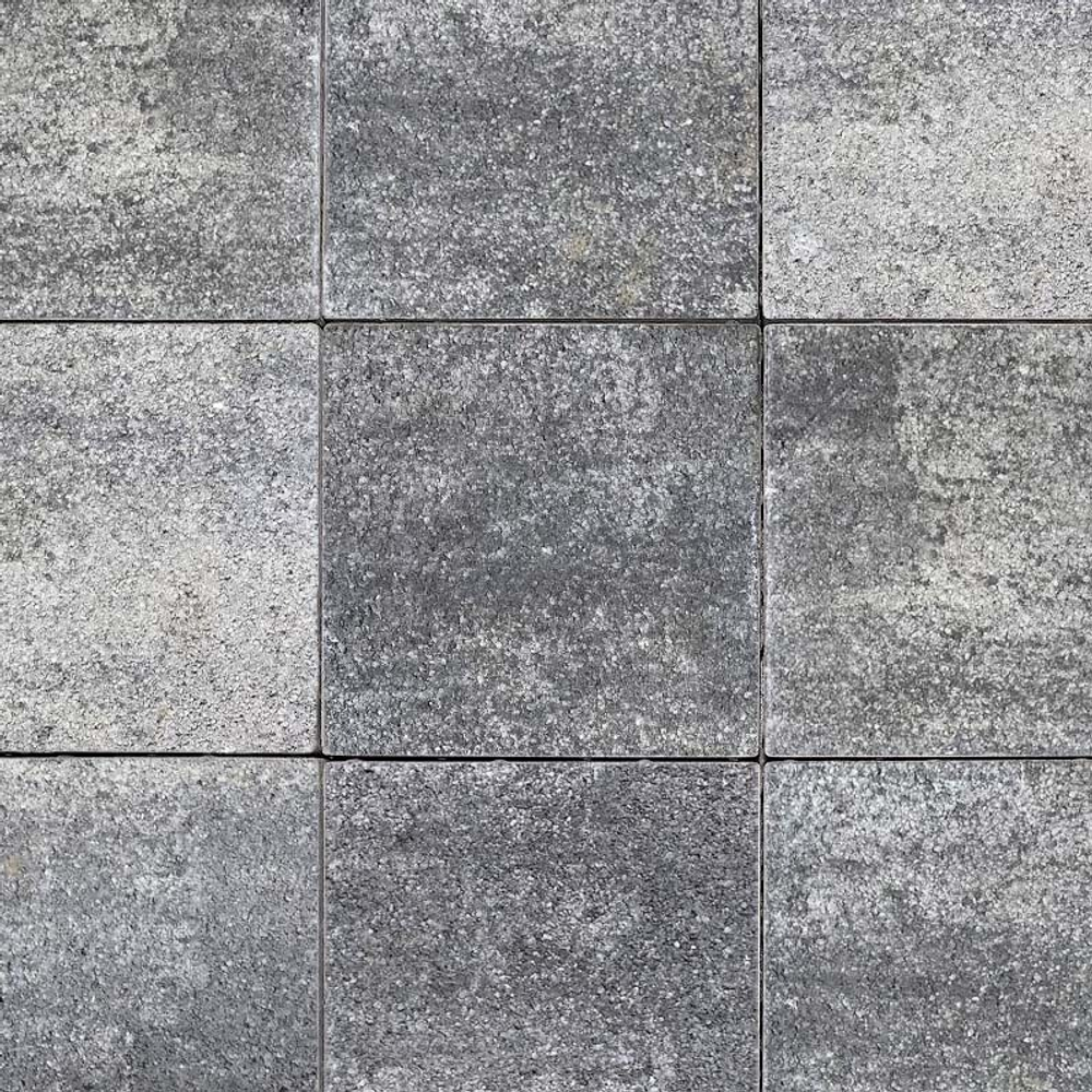 Тротуарная плитка КВАДРАТ 300х300 мм - Листопад гранит Антрацит