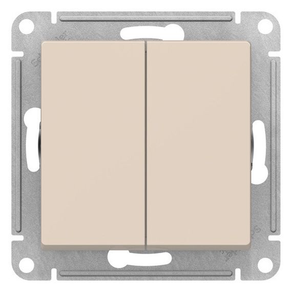 Выключатель Systeme Electric ATLASDESIGN 2 клавиши бежевый 35994
