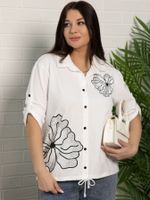 Блуза Оттенки нежности (белая/цветы) Б15712-18М LT Collection