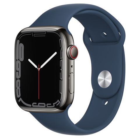 Умные часы Apple Watch Series 7 GPS + Cellular 45mm Graphite Stainless Steel Case with Sport Band Abyss Blue (MKJH3)