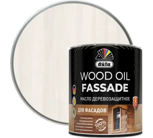 Масло деревозащитное для фасадов Dufa Wood Oil Fassade белое