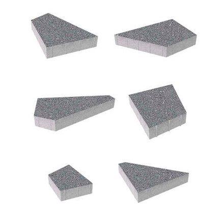 Тротуарная плитка ОРИГАМИ - Гранит Серый, комплект из 6 видов плит