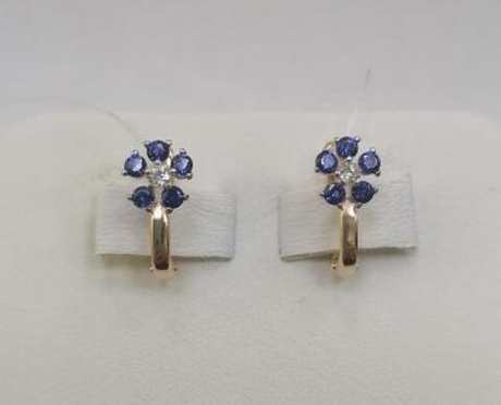 Серьги из золота с фианитами