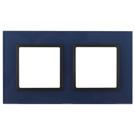14-5102-29 ЭРА Рамка на 2 поста, стекло, Эра Elegance, синий+антр