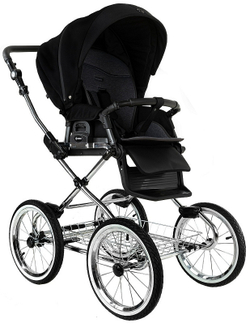 Детская коляска Roan Bass Next Classic d14 2.0 2 в 1 BSNC/95/2 Caviar/Black/руч.Cappuccino