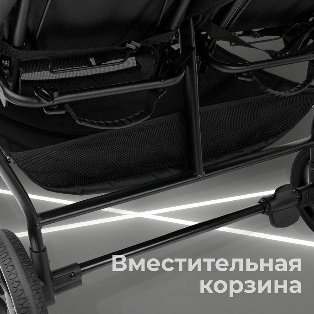 Детская прогулочная коляска для двойни Sweet Baby Donna Black