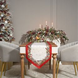 ДОРОЖКА "МОРОЗКО.СНЕГИРИ "45Х300СМ ,КРАСНЫЙ, 100% ХЛОПОК,ТВИЛ ПРОПИТКА