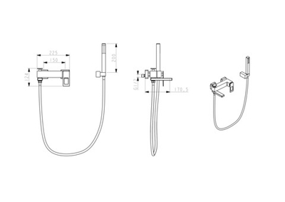 Смеситель Q для ванны WhiteRed