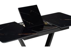 Стол на тумбе Бугун 120(160)х80х77 обсидиан / черный
