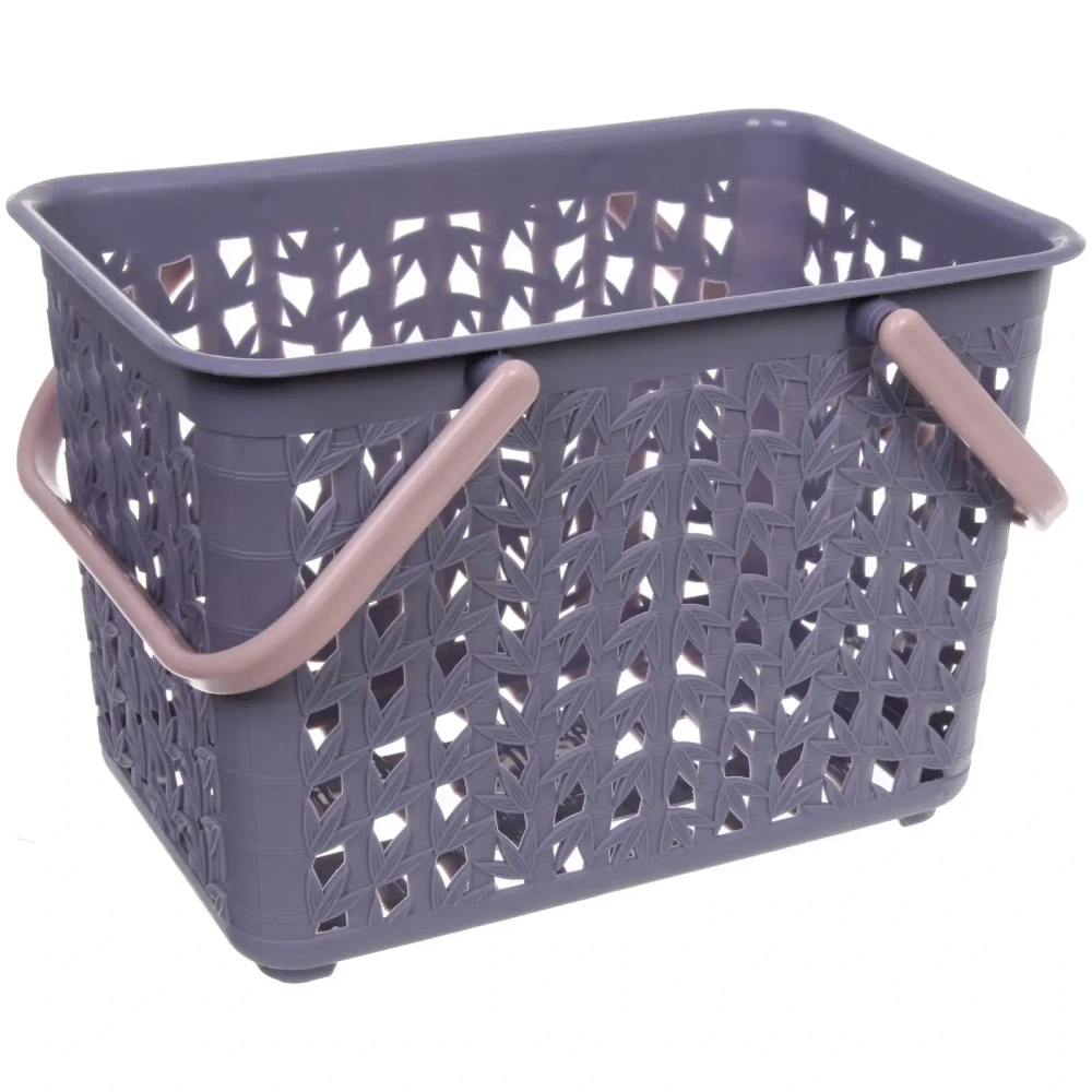 Корзинка хозяйственная с ручками «ПАЛЕРМО», цвет серый , 29*19*19см