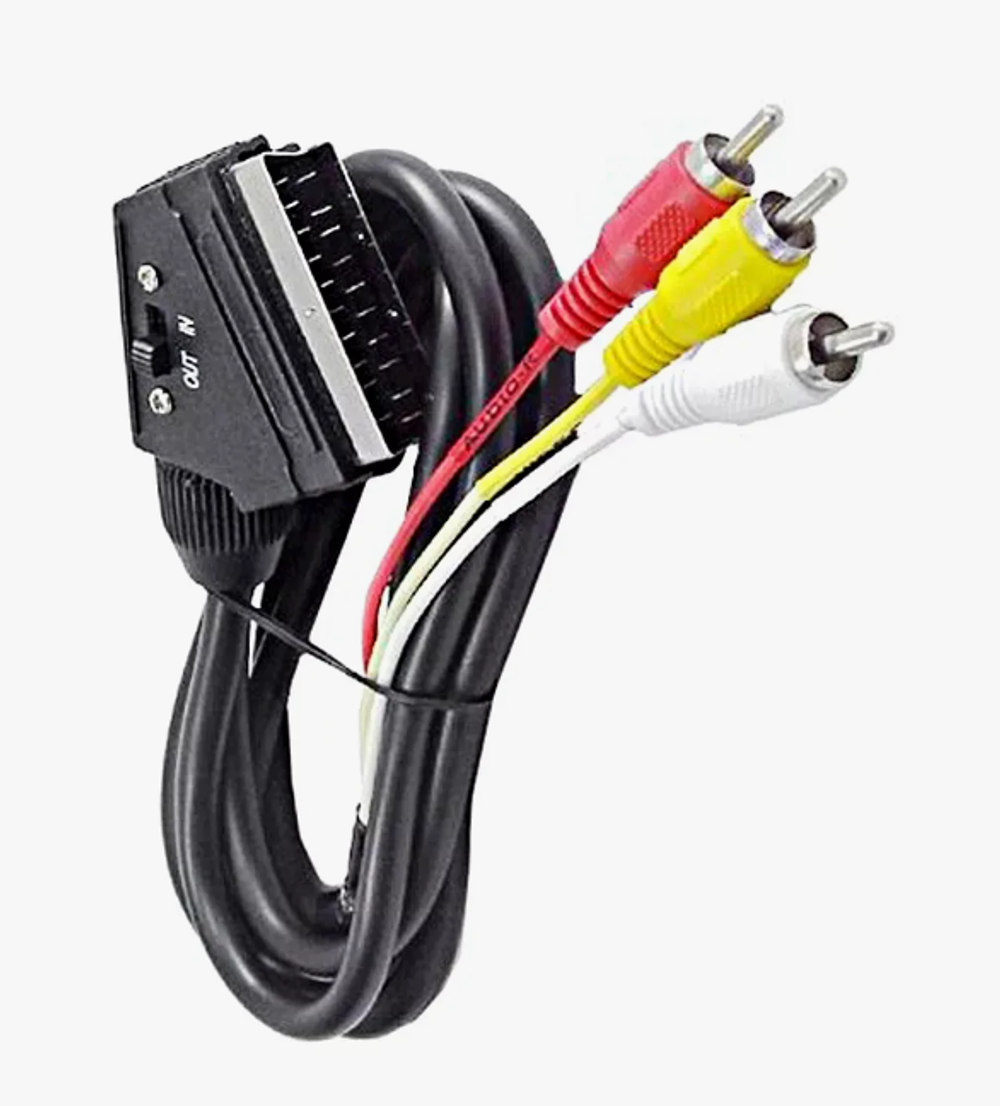 Адаптер SCART OUT 3 RCA SK10 с переключателем
