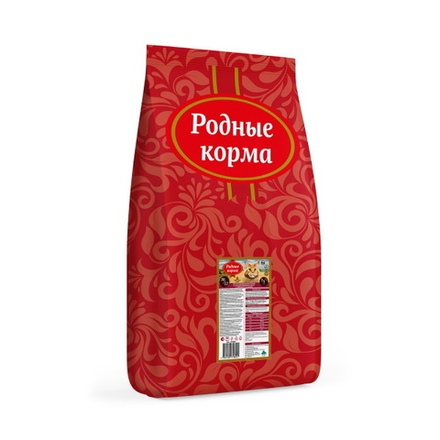 Сухой корм РОДНЫЕ КОРМА для взрослых стерилизованных кошек 3/5 пуда с индейкой и клюквой 10 кг