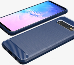 Чехол для Samsung Galaxy S 10 цвет Blue (синий), серия Carbon от Caseport