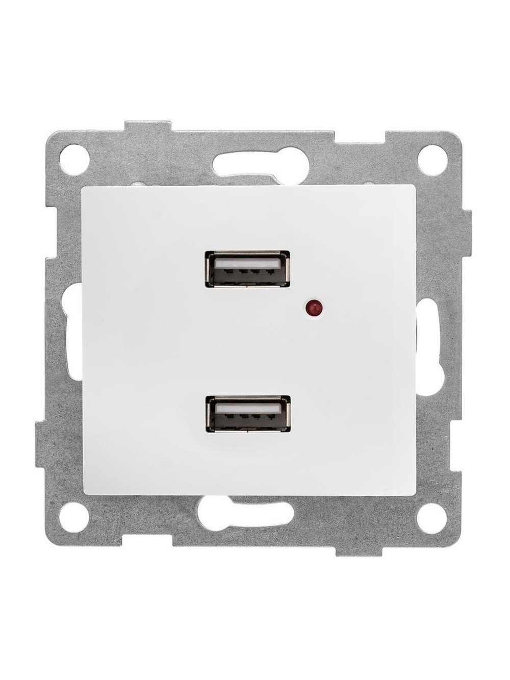 Розетка USB 2-м СП Bravo механизм бел. GUSI С10USB2-001
