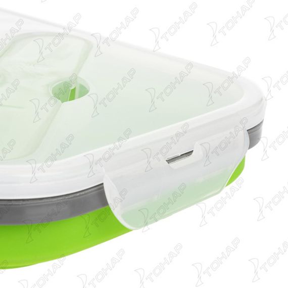 Контейнер силиконовый складной 3 отсека с ловилкой (PR-FH043) PR