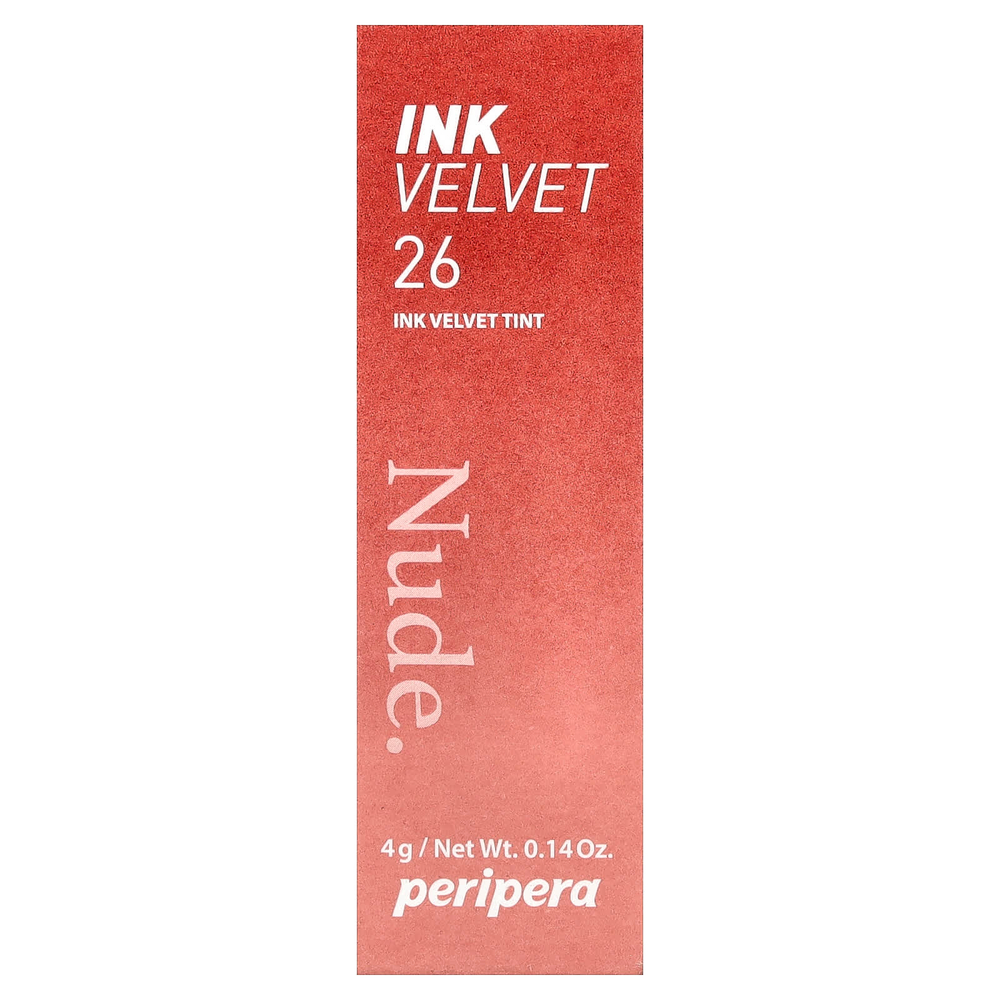 Peripera, Ink Velvet, тинт для губ, оттенок 26 Well-Made Nude, 4 г (0,14 унции)