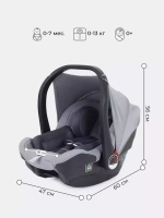 Автокресло RANT AY328 Pro "CARRY" Active Line (Grey) группа 0+  (0-13 кг)