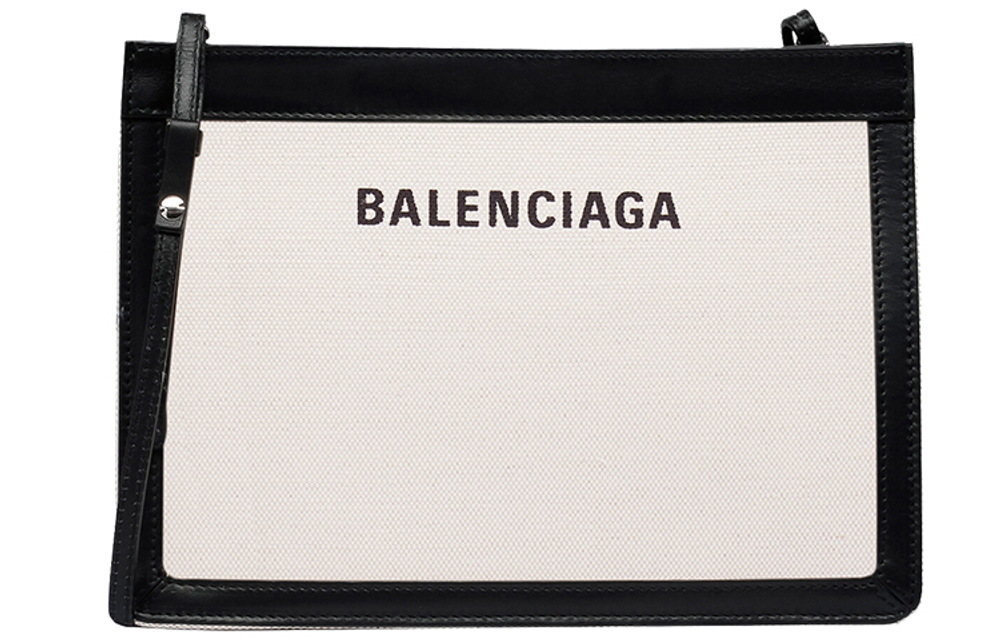 Balenciaga Cotton Canvas Clutch Bag Medium Unisex White