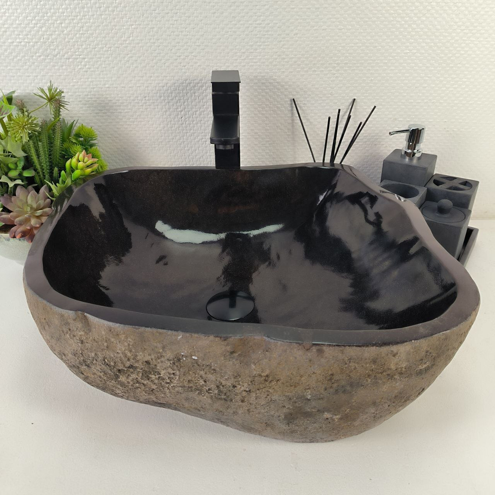 Раковина из речного камня RS-64906 51*45*15 0857