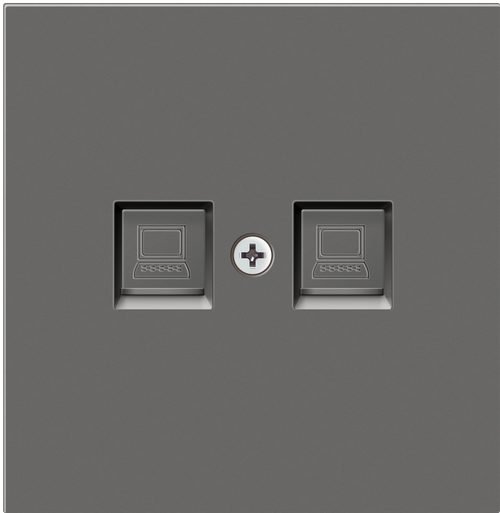 Накладка для розетки RJ45, 2-я, матовый шоколад, серия R98