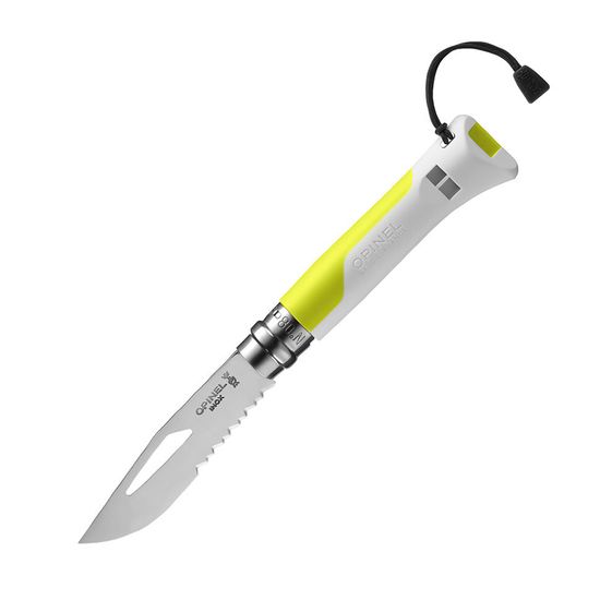 Складной нож Opinel №8 Fluo Yellow, желтый, 002320 c клинком из стали Sandvik™ 12С27, рукоять Полиформальдегид POM (пластик)
