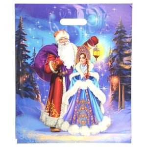 Пакет новогодний прорубная ручка Россия 40*47 см 45 мкм ПВД Колдовская ночь 1 шт 500 шт/кор