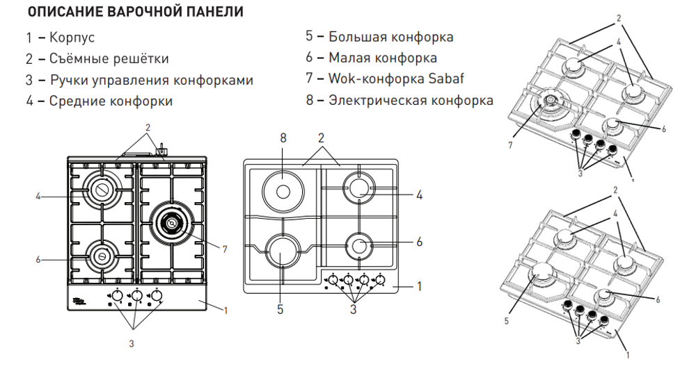 Поверхность варочная газ. "Oasis" P-MEBD