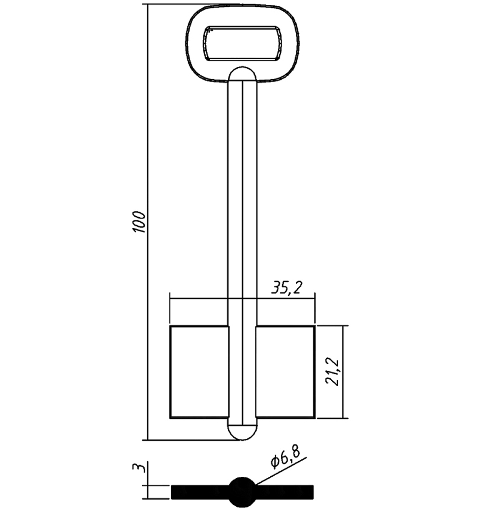 Заготовка сувальдного ключа 14170 RST3D (желтый)