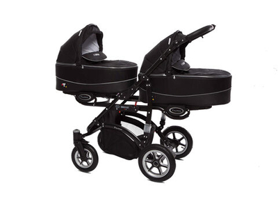 Коляска для двойни BabyActive Twinny Premium 2 в 1 (Черный)