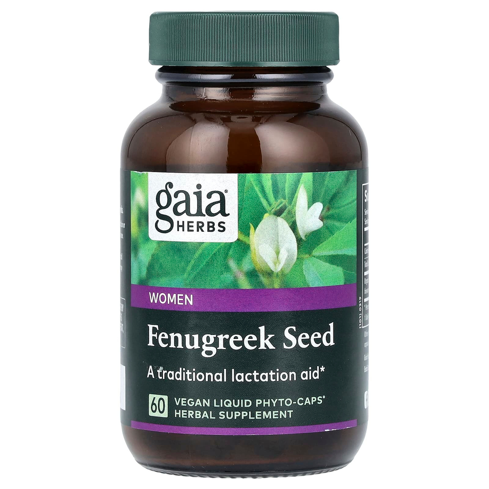 Gaia Herbs, Семена пажитника для женщин, 60 веганских жидких фитокапсул (390 мг на капсулу)