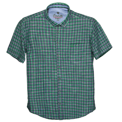 Рубашка большая с коротким рукавом в клетку