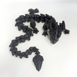 Игрушка-антистресс гибкая ящерица-кристалл длинные рожки, 3D печать, черная