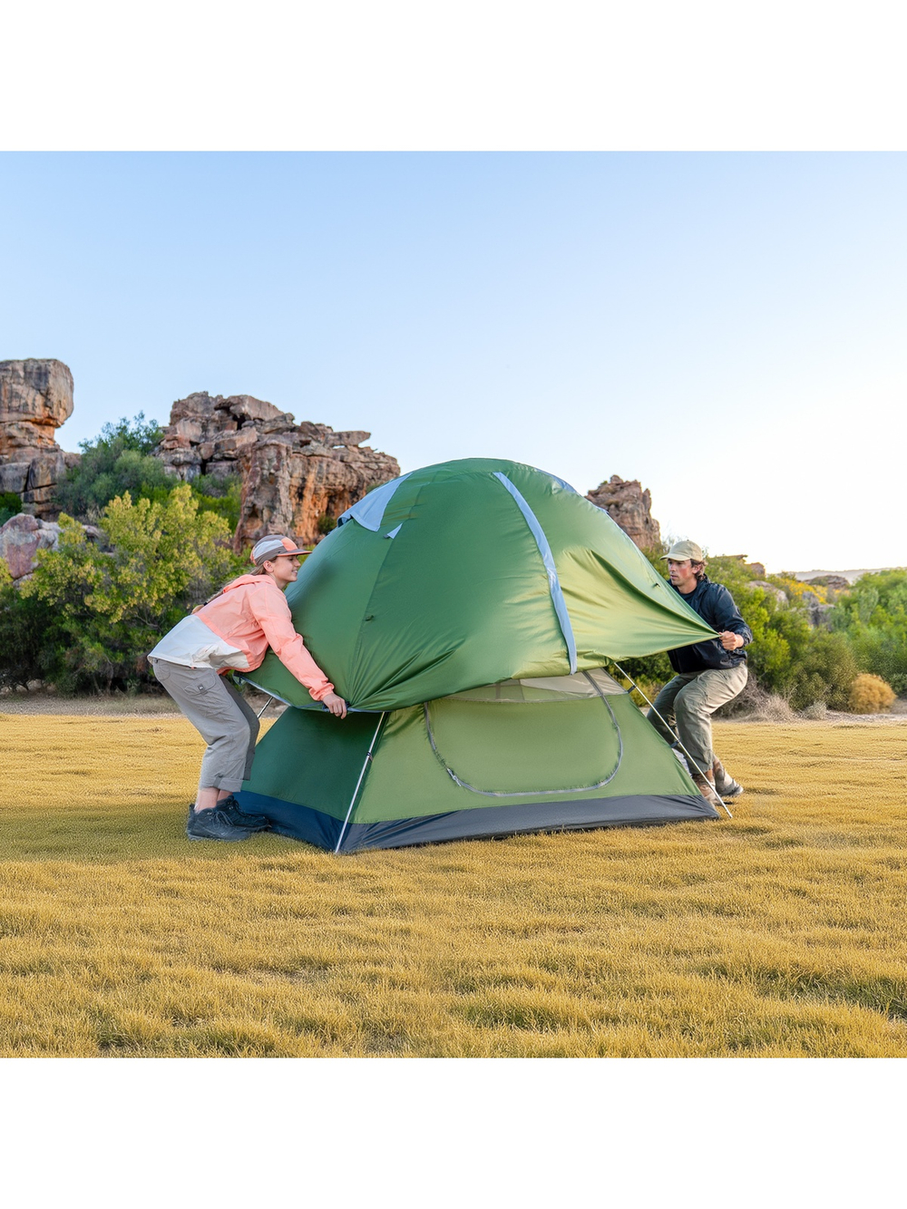 Палатка Naturehike Bleik Series 3-местная, тип А, алюминиевый каркас, зеленая