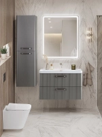 Тумба с раковиной BelBagno 80 DUE-800-2C-SO-SAT-P+BB-8076-3-80 сатин