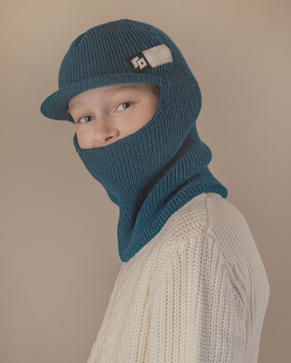 Шапка Fisherman Balaklava GO индиго меланж