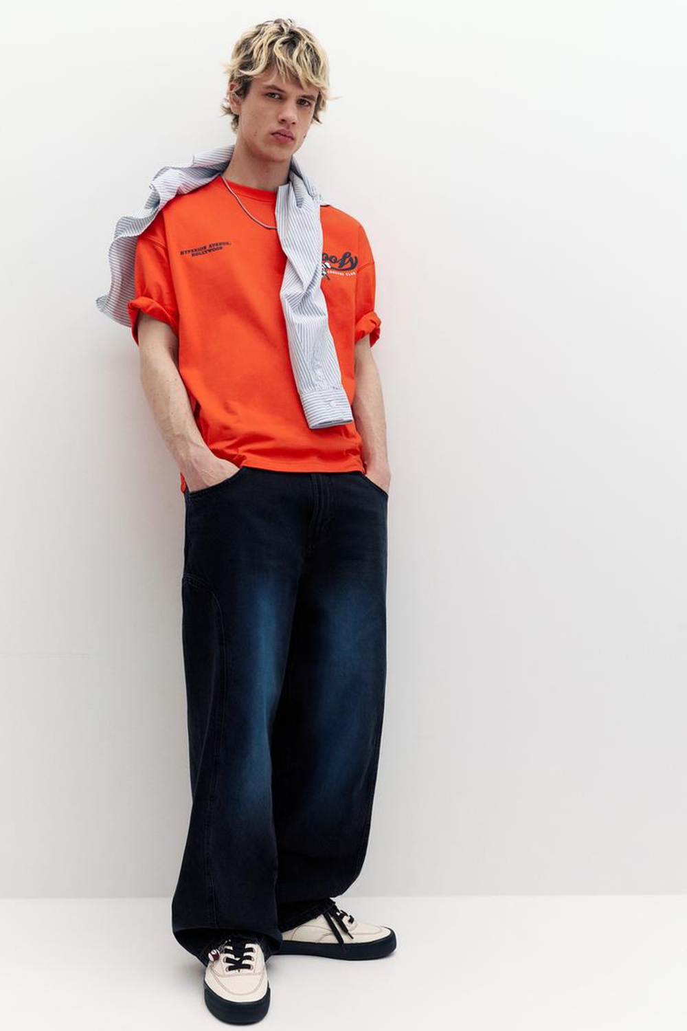 PULL&BEAR Футболка с принтом «Goofy», оранжевый